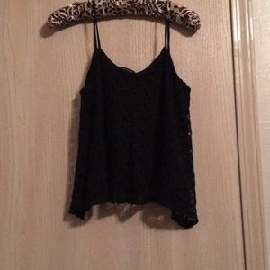 Black crochet crop top